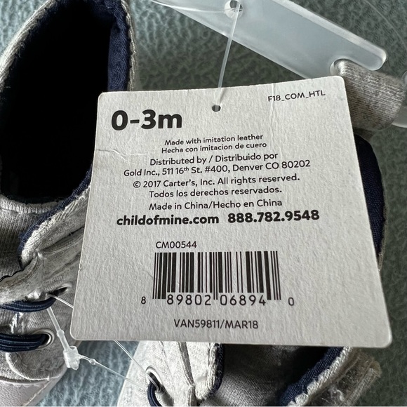 NWT Carter’s Child of Mine Little Champ Baby Shoes 0-3 month - Picture 5 of 6